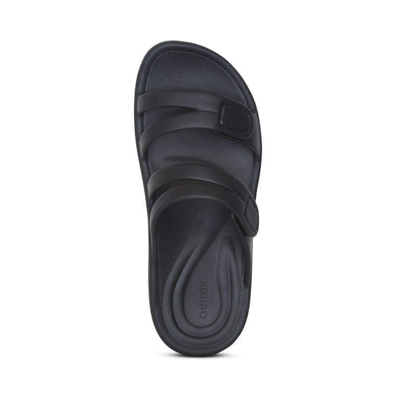 Janey Sport Women Slides Black - Sole Therapy