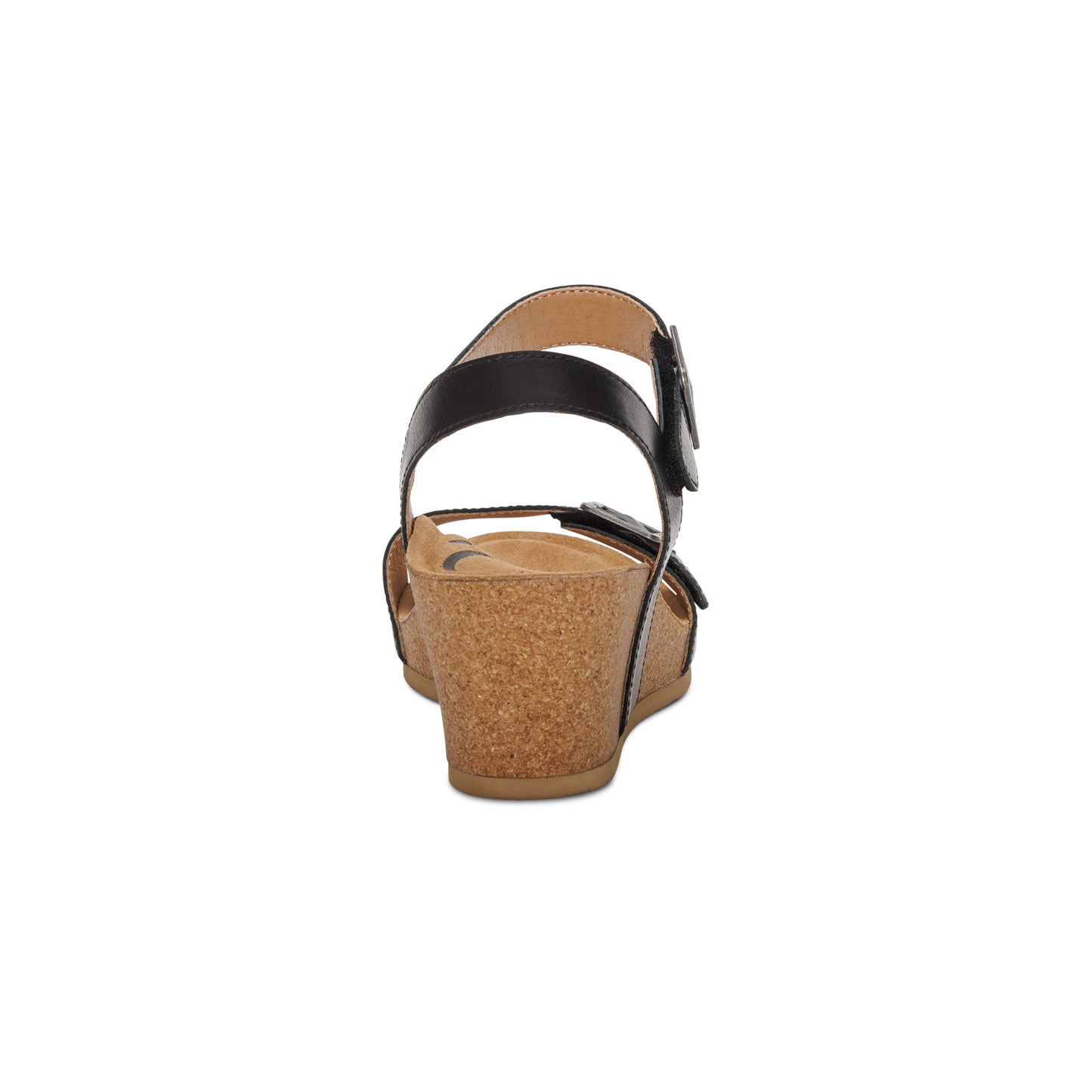 AETREX LEXA CORK WEDGE QTR STRP BLACK