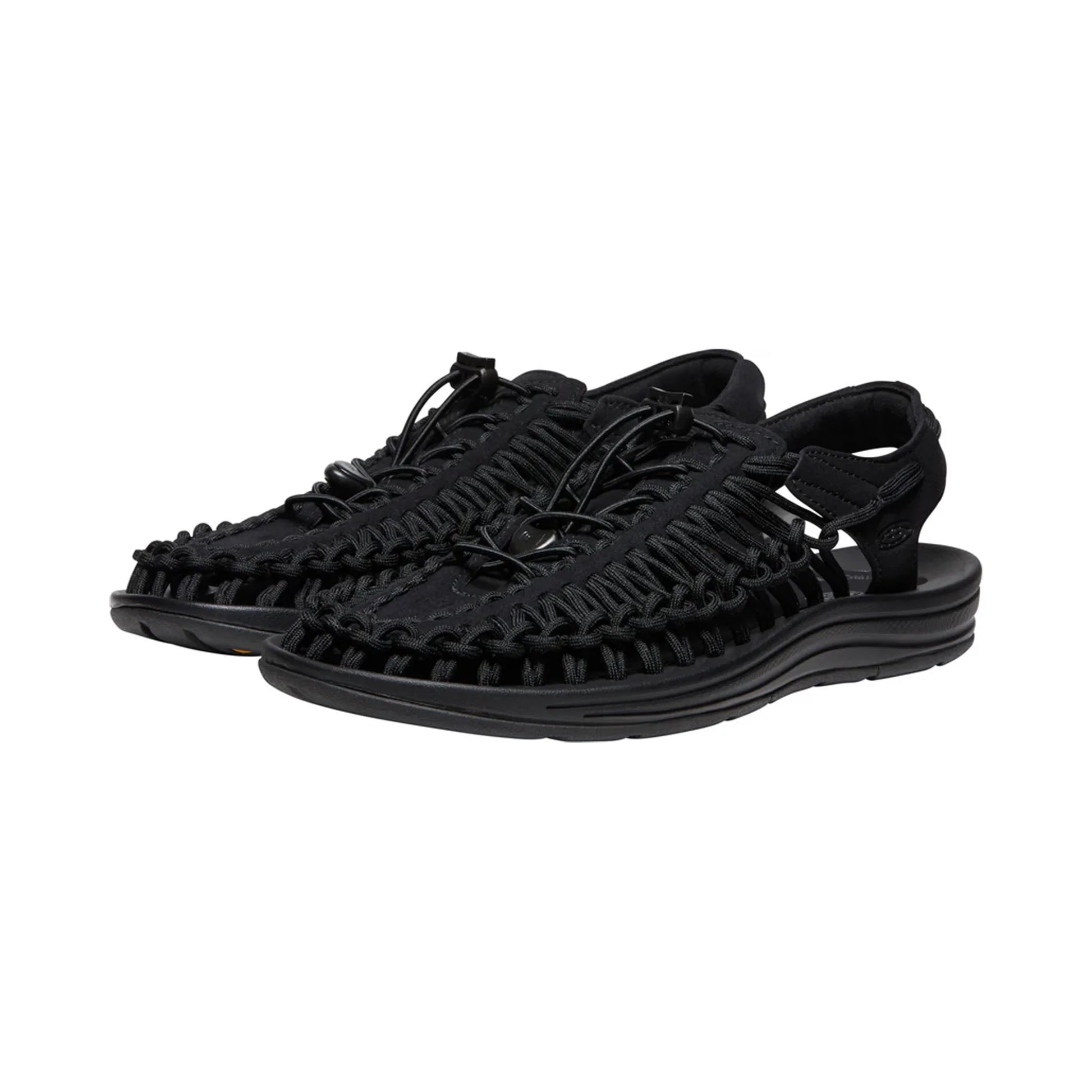 MEN UNEEK FLAT SANDALS BLACK/BLACK - Sole Therapy