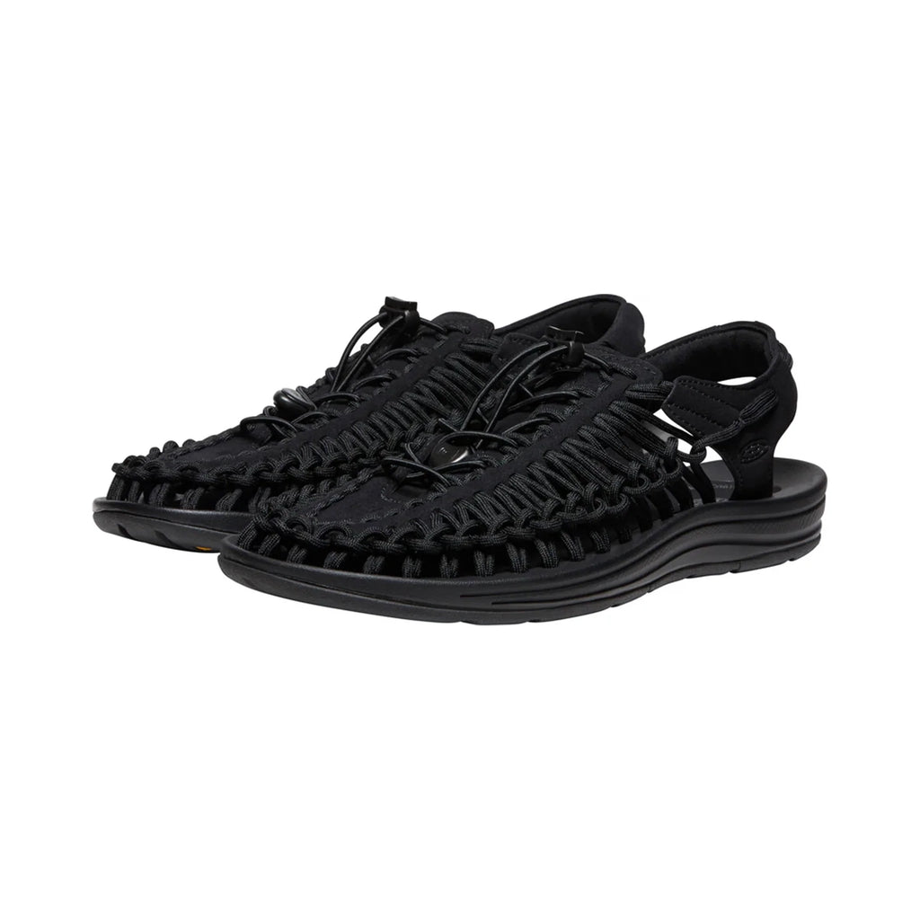 MEN UNEEK FLAT SANDALS BLACK/BLACK - Sole Therapy