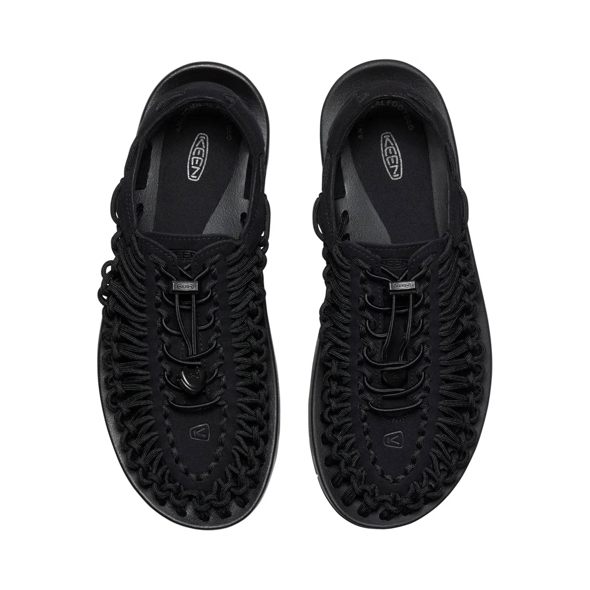 MEN UNEEK FLAT SANDALS BLACK/BLACK - Sole Therapy