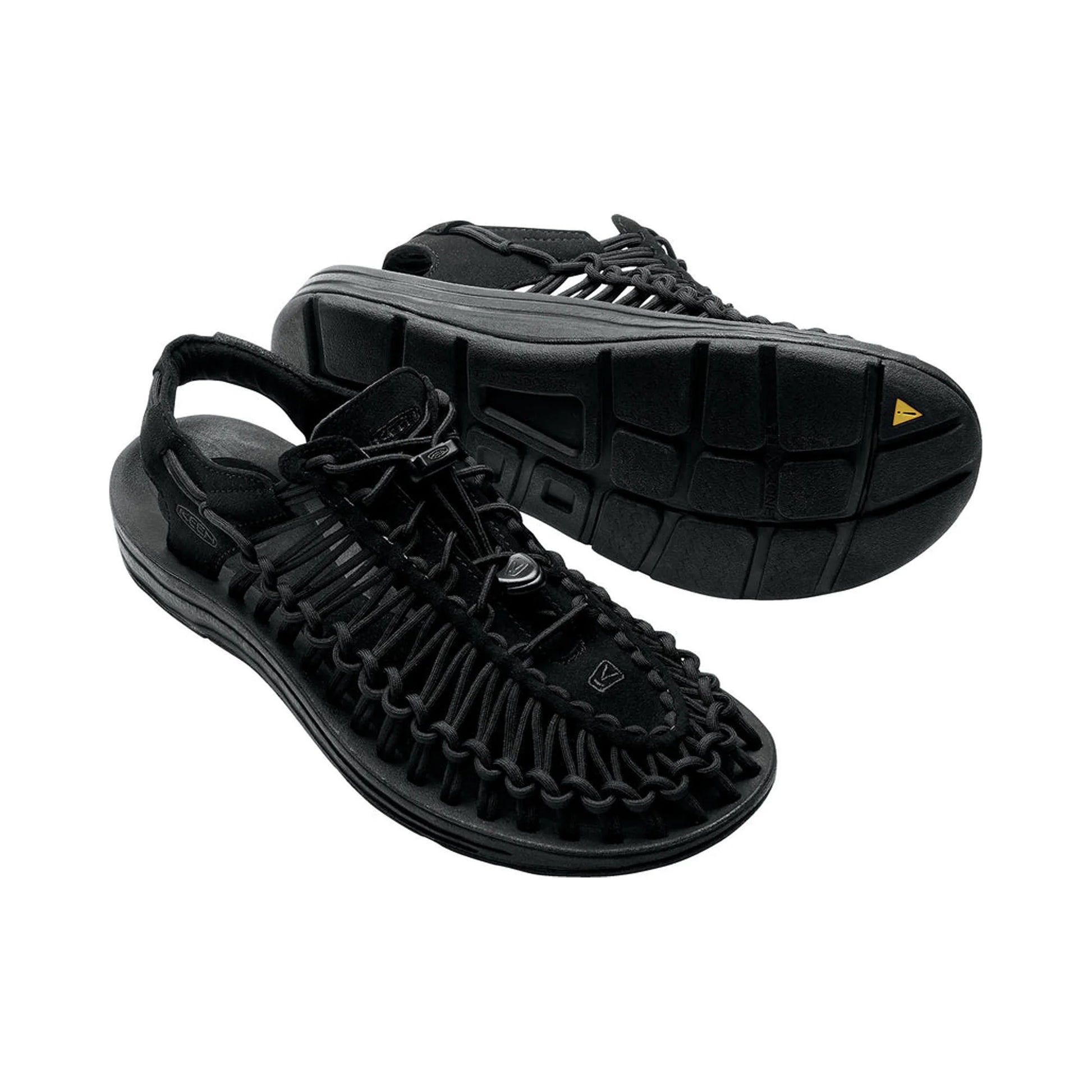MEN UNEEK FLAT SANDALS BLACK/BLACK - Sole Therapy