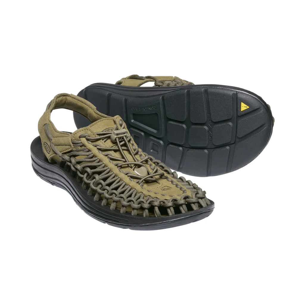 MEN UNEEK FLAT SANDALS OLIVE/BLACK - Sole Therapy