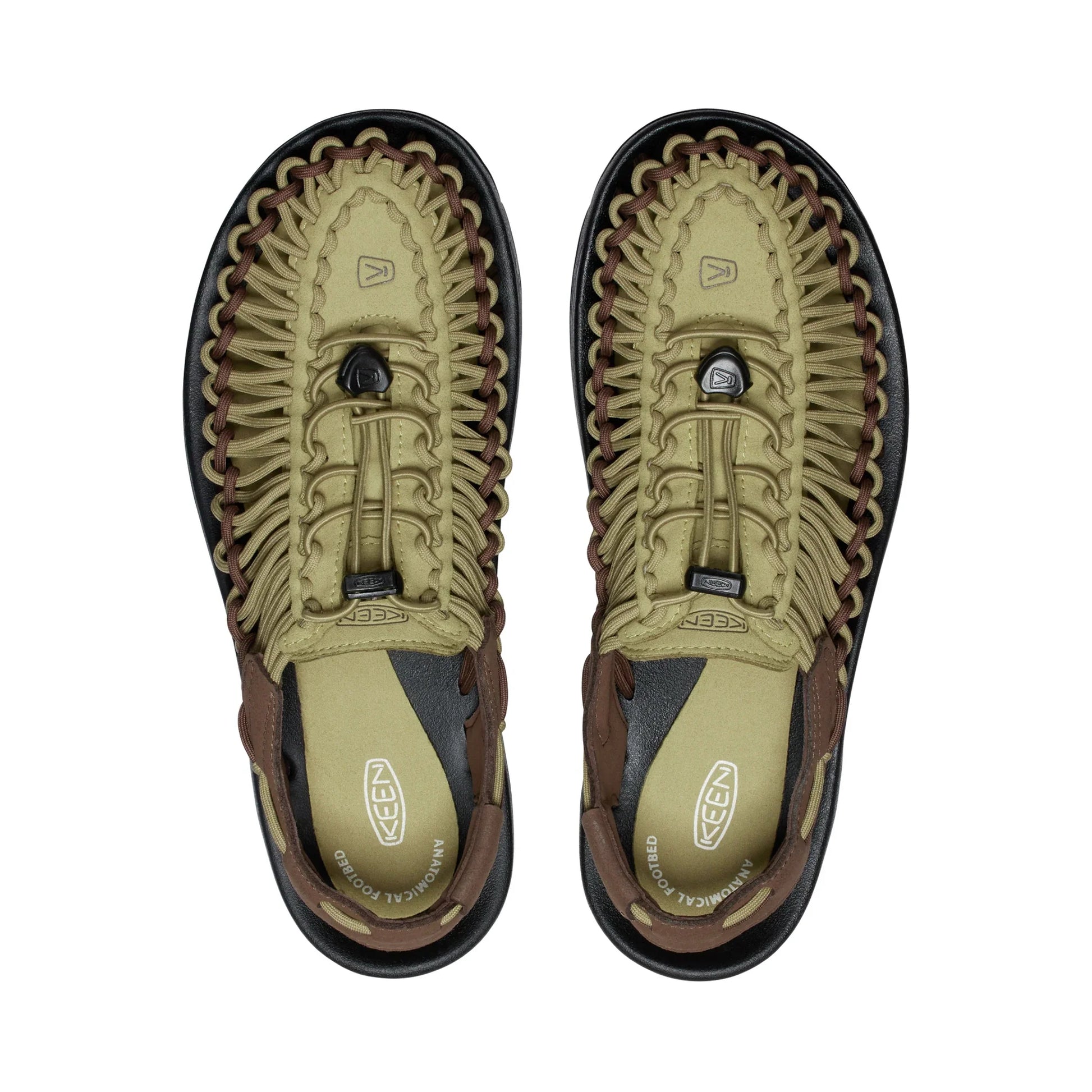 MENS UNEEK FLAT SANDALS KHAKI/DARK EARTH - Sole Therapy