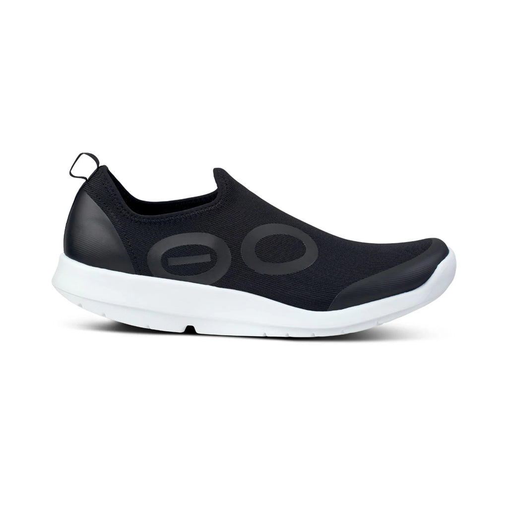 OOFOS MEN'S OOMG SPORT LOW SHOE - WHITE BLACK - Sole Therapy