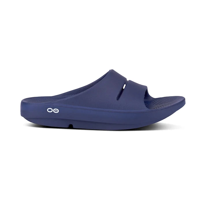 OOFOS UNISEX OOAHH SLIDE SANDALS  - NAVY - Sole Therapy