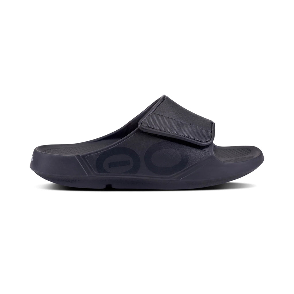 OOFOS UNISEX OOAHH SPORT FLEX SANDAL - MATTE BLACK - Sole Therapy