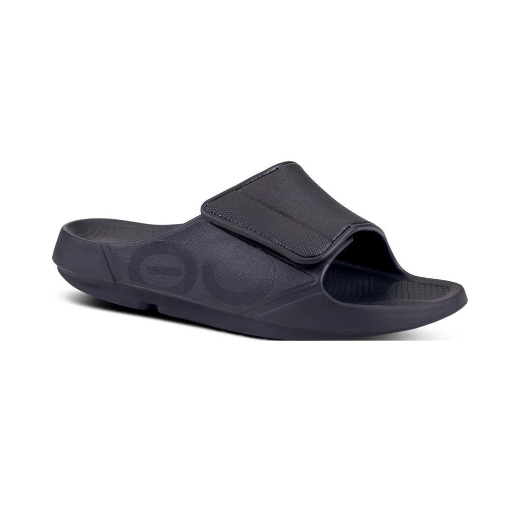 OOFOS UNISEX OOAHH SPORT FLEX SANDAL - MATTE BLACK - Sole Therapy