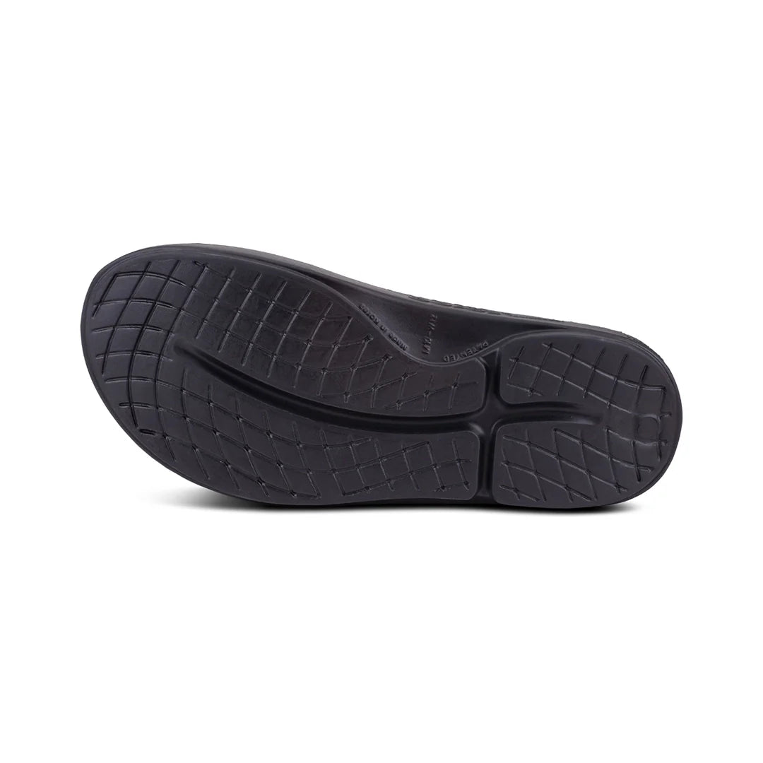 OOFOS UNISEX OOAHH SPORTS FLEX SANDALS - MATTE BLACK - Sole Therapy