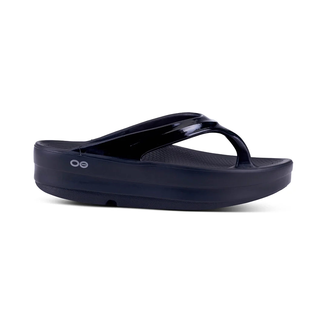 OOFOS UNISEX OOMEGA THONG  SANDALS - BLACK - Sole Therapy