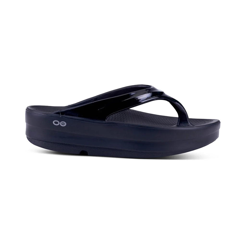 OOFOS UNISEX OOMEGA THONG  SANDALS - BLACK - Sole Therapy
