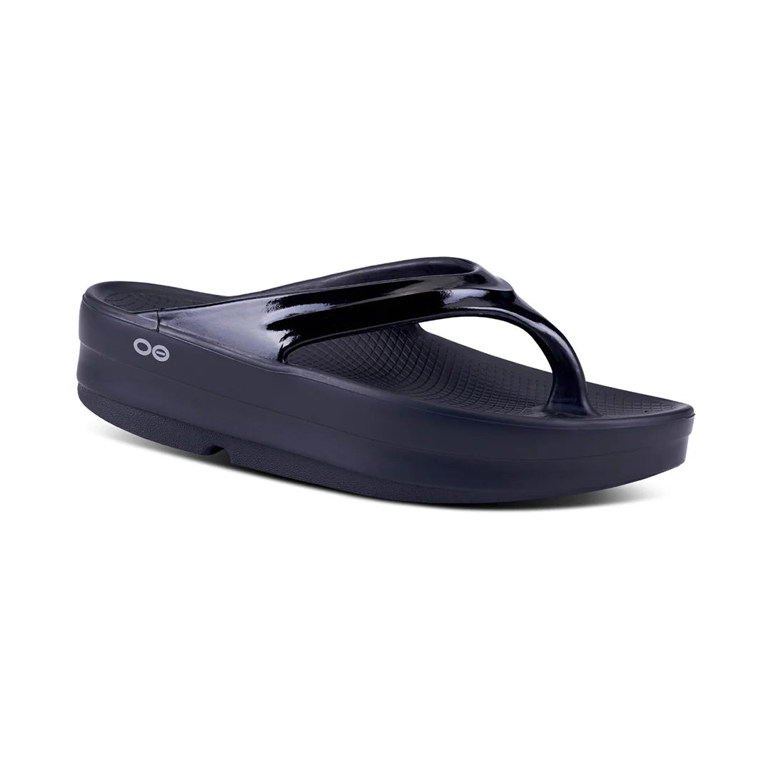 OOFOS UNISEX OOMEGA THONG  SANDALS - BLACK - Sole Therapy