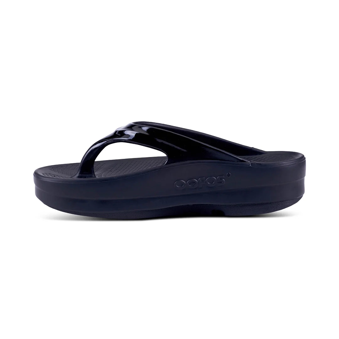 OOFOS UNISEX OOMEGA THONG  SANDALS - BLACK - Sole Therapy
