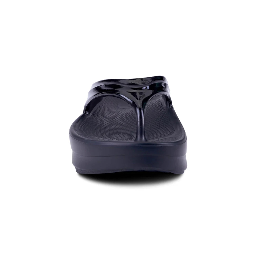 OOFOS UNISEX OOMEGA THONG  SANDALS - BLACK - Sole Therapy