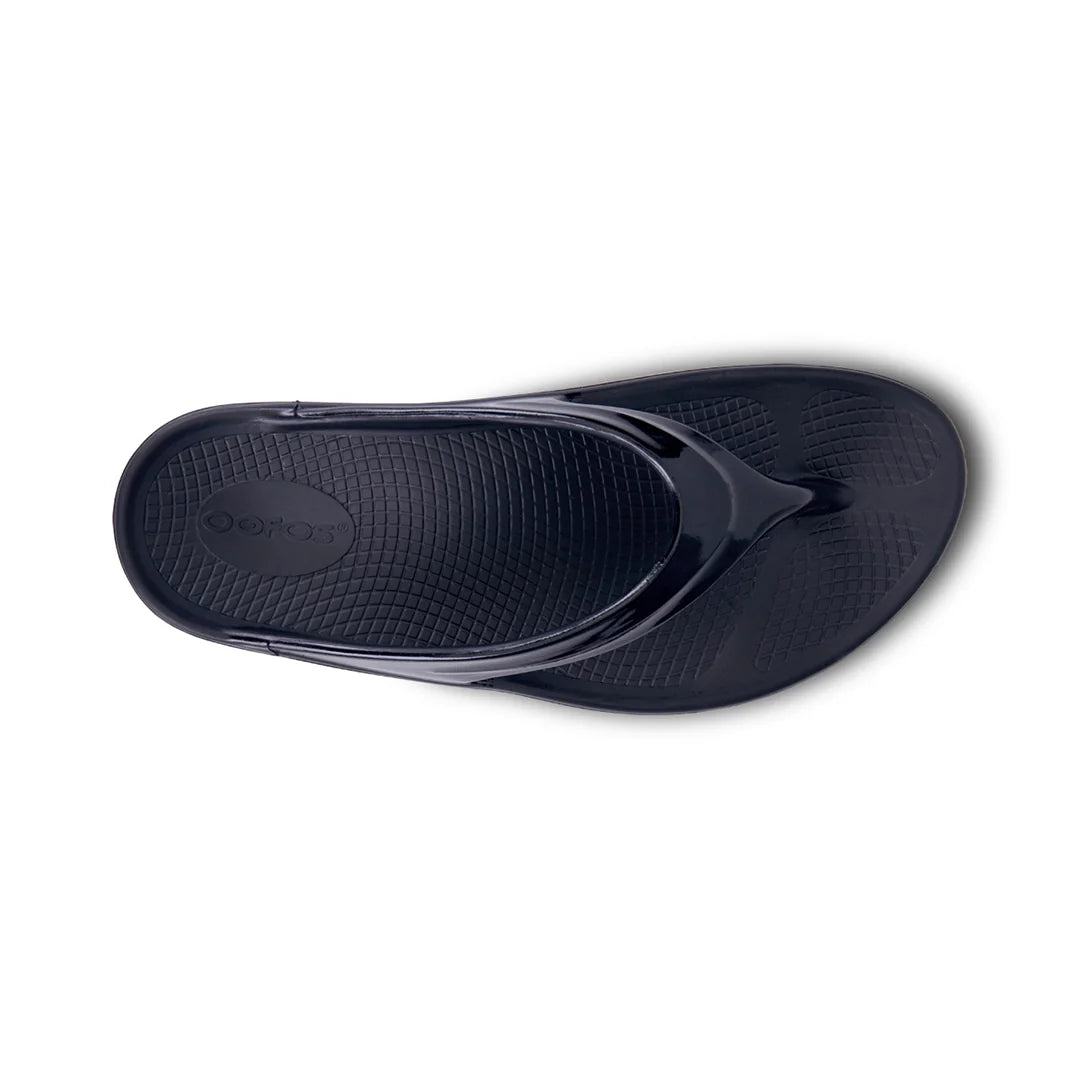 OOFOS UNISEX OOMEGA THONG  SANDALS - BLACK - Sole Therapy