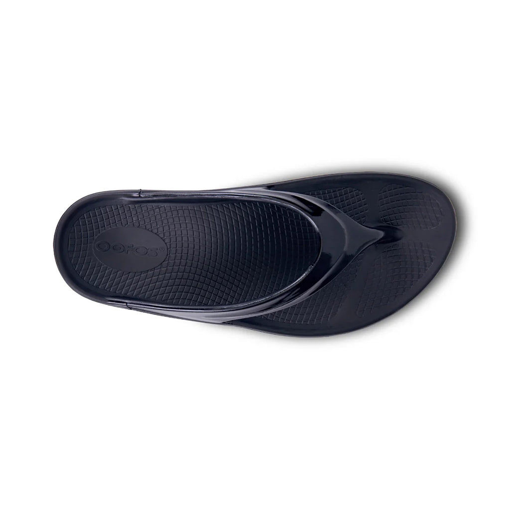 OOFOS UNISEX OOMEGA THONG  SANDALS - BLACK - Sole Therapy