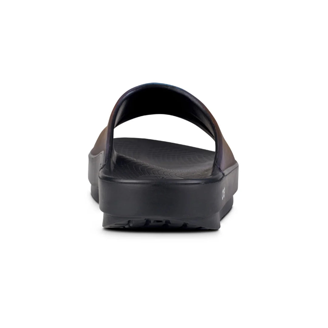 OOFOS WOMEN'S LUXE SLIDE SANDALS - MIDNIGHT SPECTRE - Sole Therapy