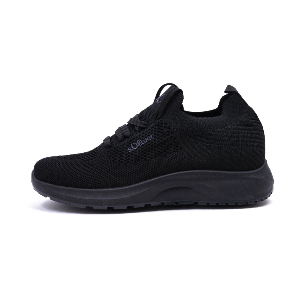 S. Oliver Comfortable Knitted Women's Sneakers Black - Sole Therapy