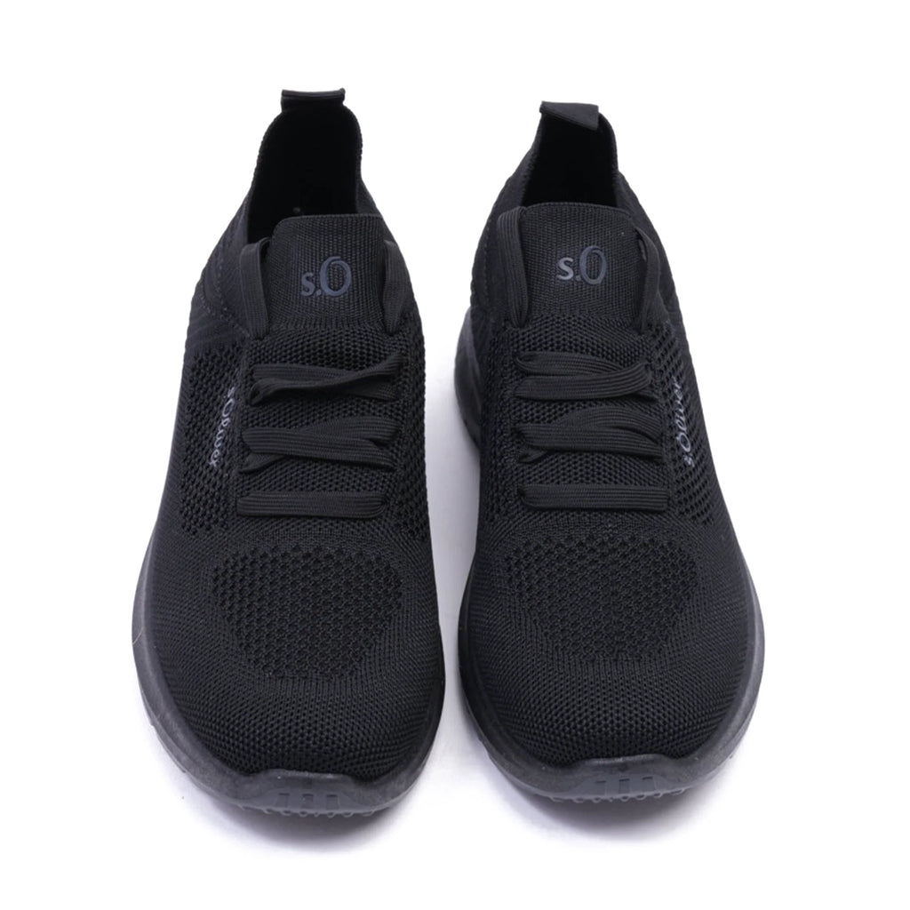 S. Oliver Comfortable Knitted Women's Sneakers Black - Sole Therapy