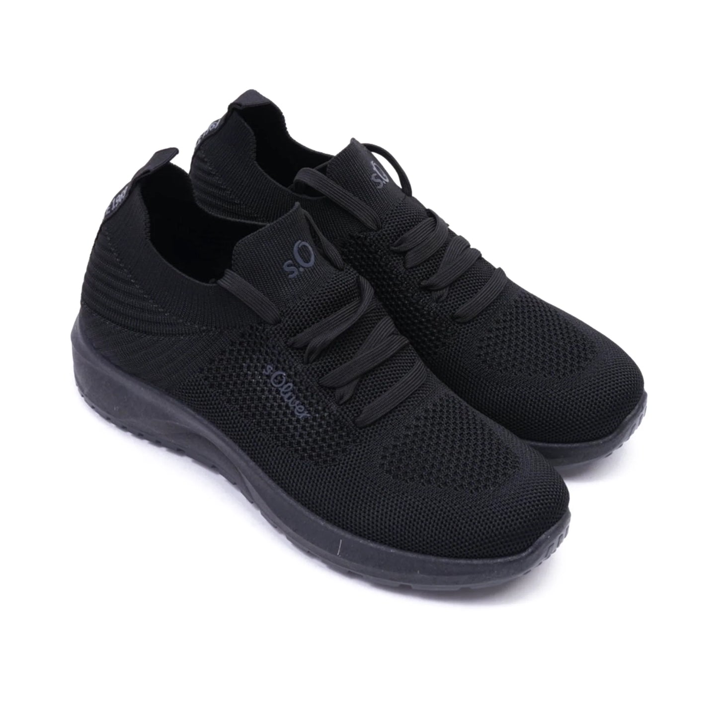 S. Oliver Comfortable Knitted Women's Sneakers Black - Sole Therapy