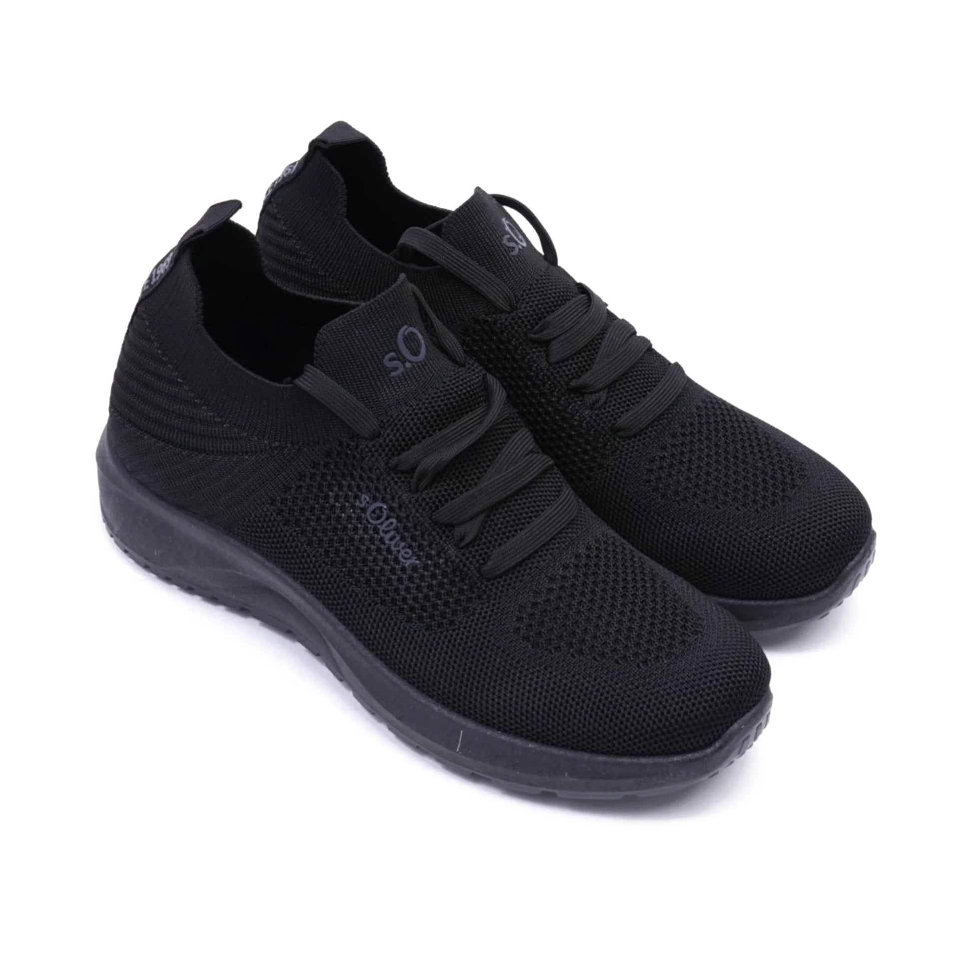 S. Oliver Comfortable Knitted Women's Sneakers Black - Sole Therapy