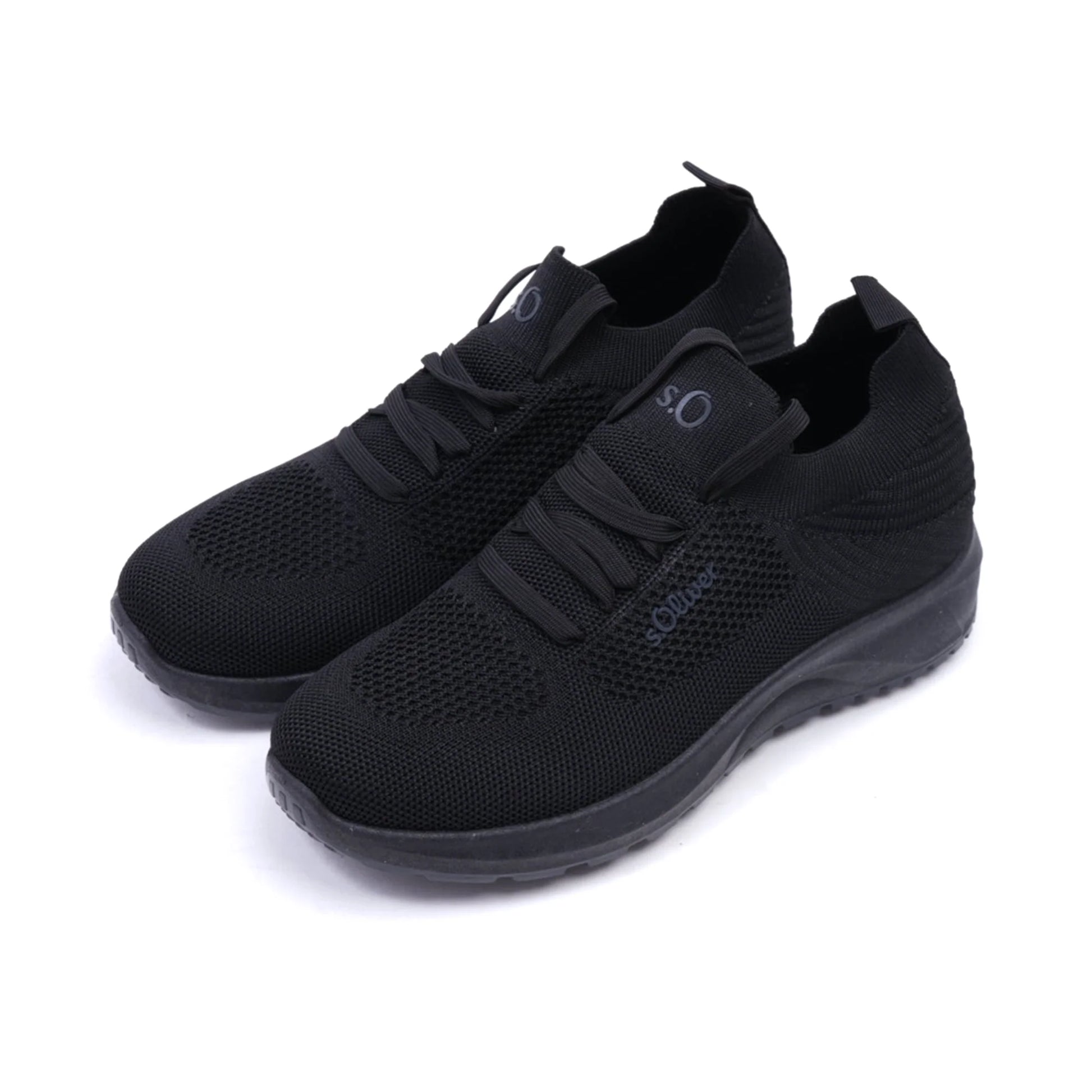 S. Oliver Comfortable Knitted Women's Sneakers Black - Sole Therapy