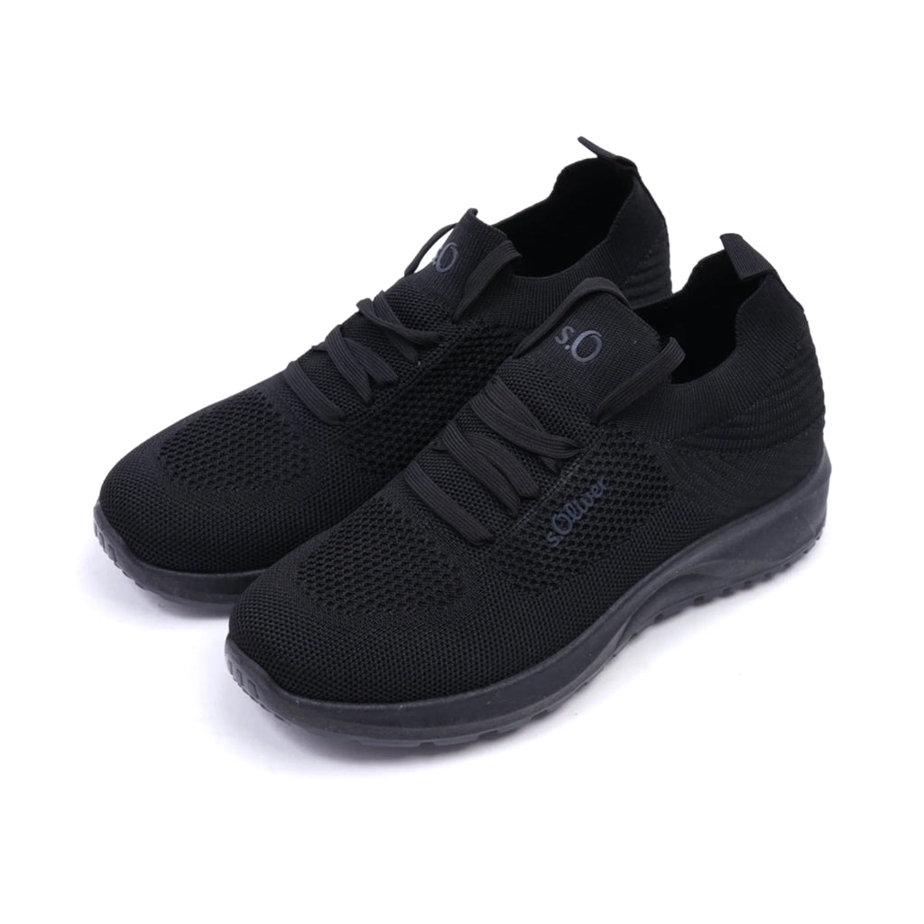 S. Oliver Comfortable Knitted Women's Sneakers Black - Sole Therapy