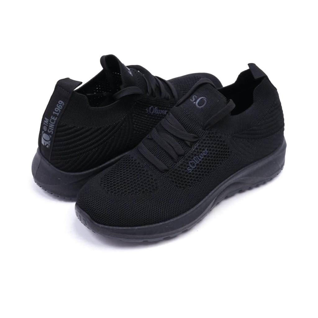 S. Oliver Comfortable Knitted Women's Sneakers Black - Sole Therapy
