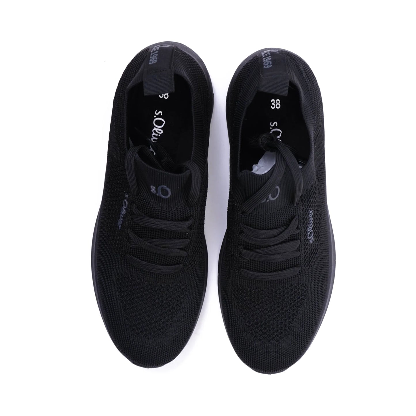 S. Oliver Comfortable Knitted Women's Sneakers Black - Sole Therapy