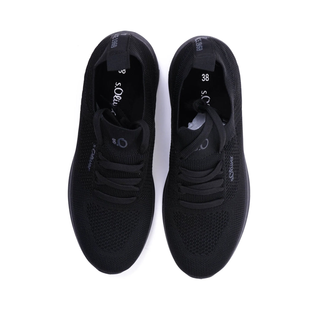 S. Oliver Comfortable Knitted Women's Sneakers Black - Sole Therapy