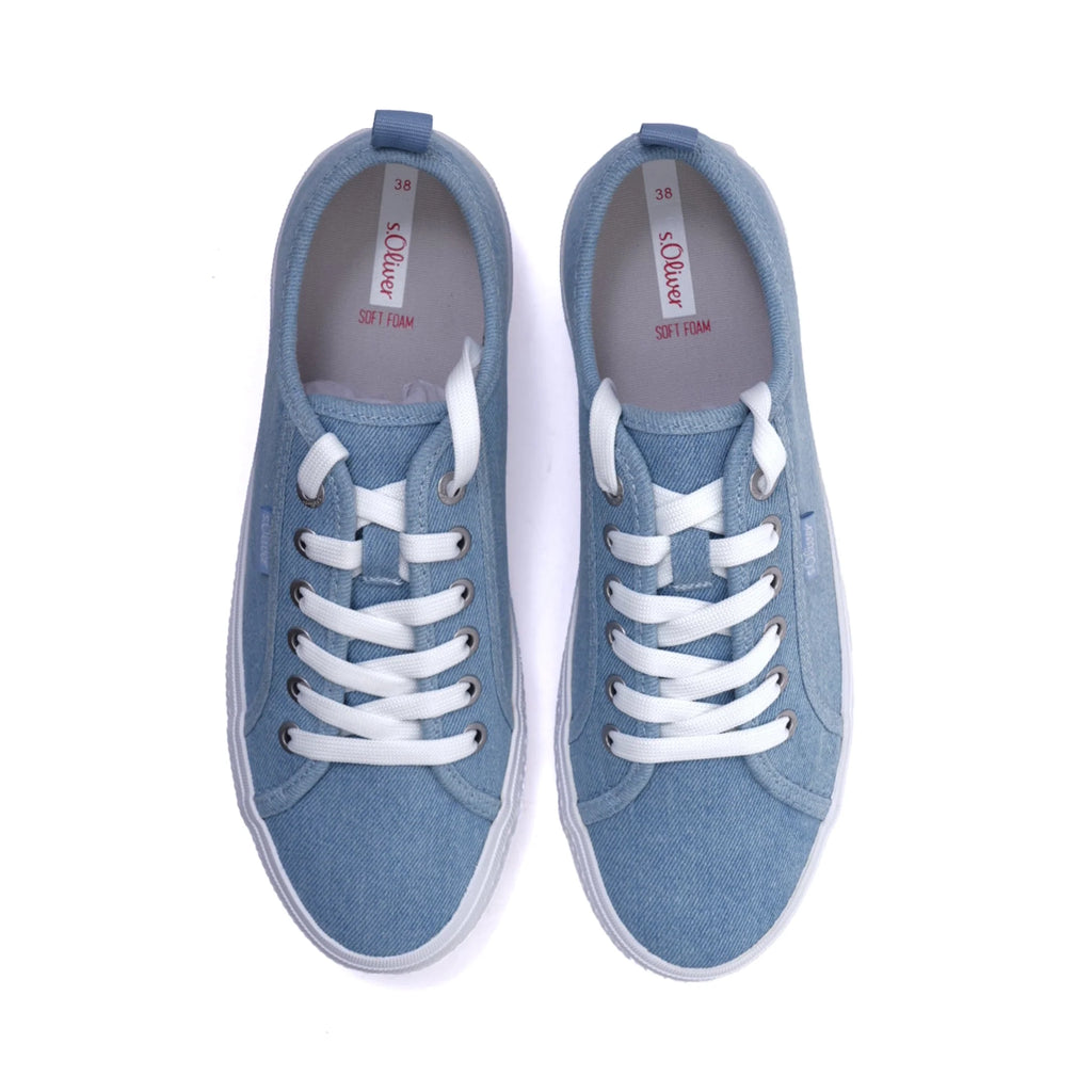 S. Oliver Low-Top Lace-Up Women's Sneakers Jeans - Sole Therapy