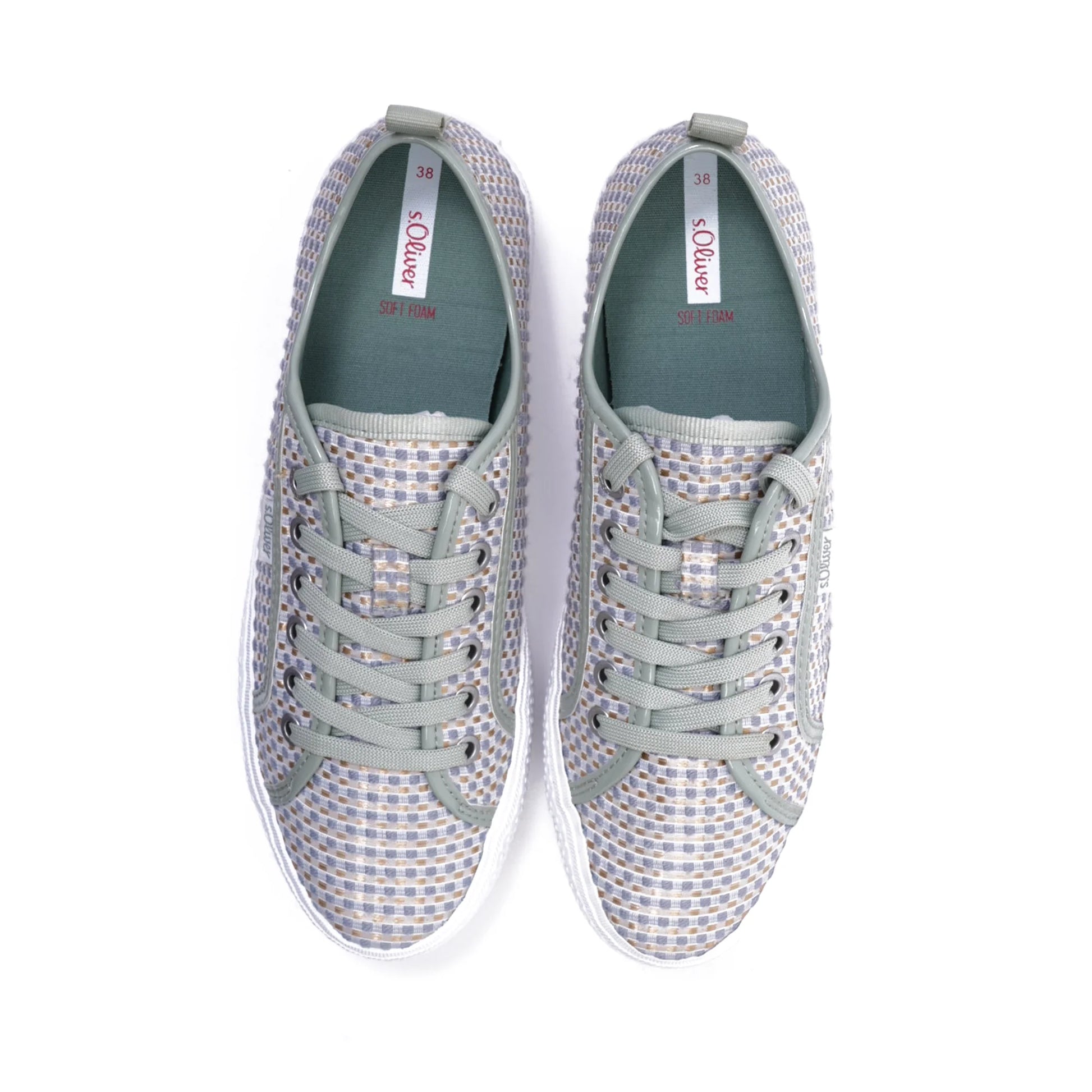 S. Oliver Low-Top Lace-Up Women's Sneakers Mint - Sole Therapy