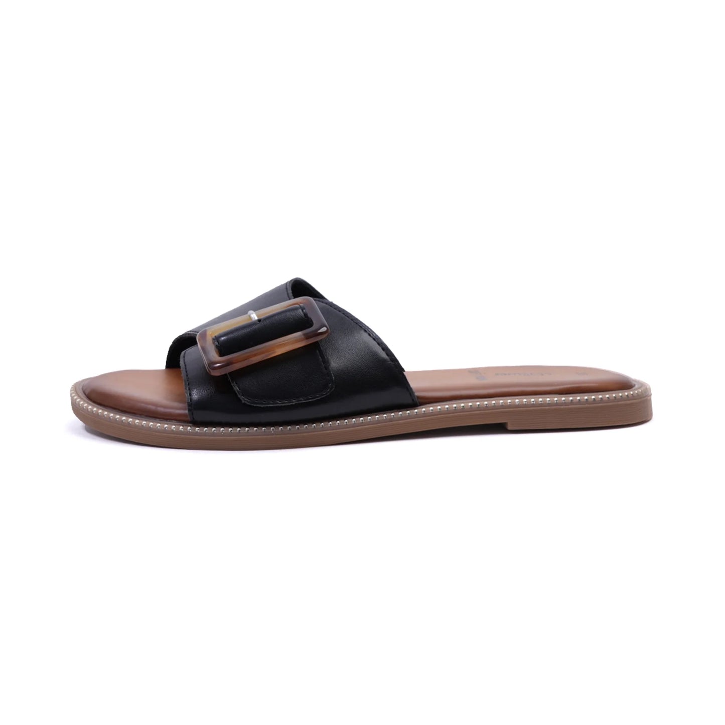 S. Oliver Soft Foam Buckle Sandals Black - Sole Therapy