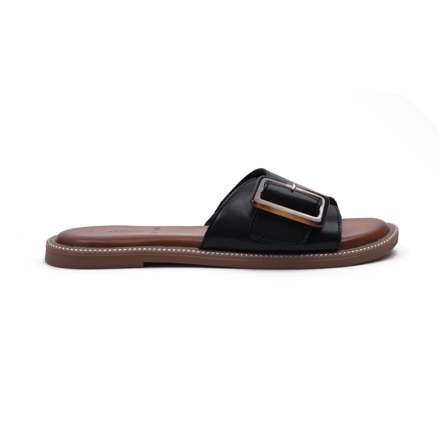 S. Oliver Soft Foam Buckle Sandals Black - Sole Therapy
