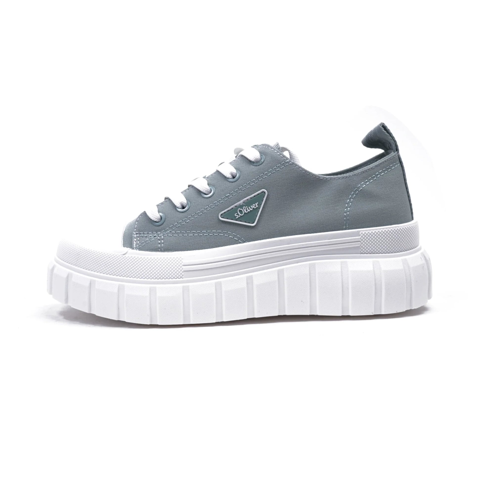 S. Oliver Women's Canvas Sneakers with Platform Sole Grey - Sole Therapy