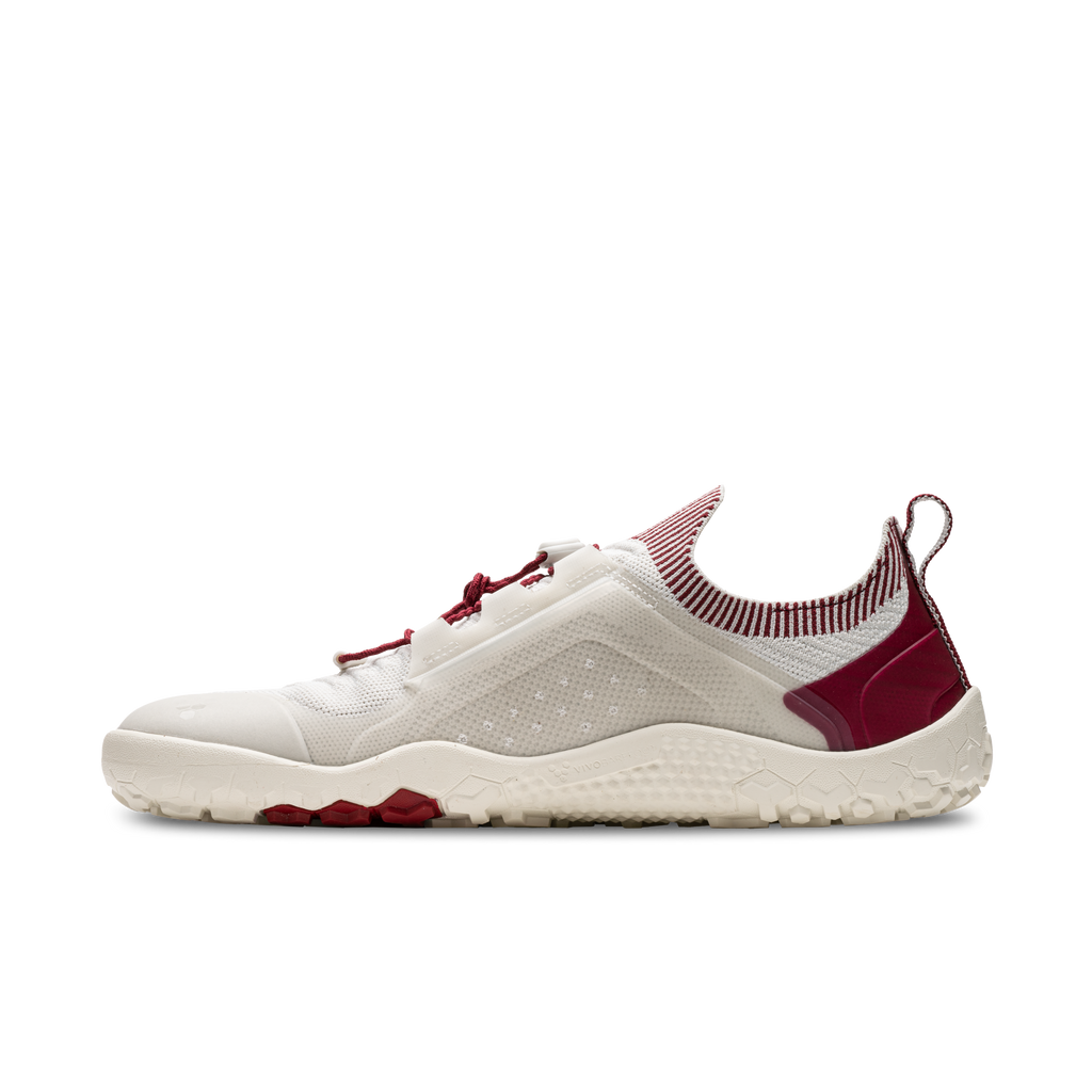 Vivobarefoot Primus Trail Knit Fg Mens Limestone Red Rumba - Sole Therapy