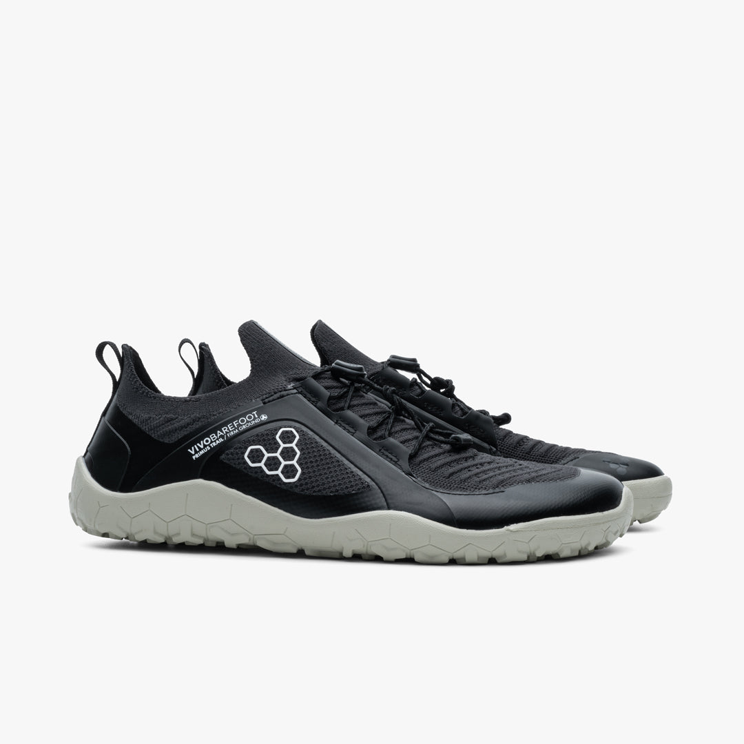 Vivobarefoot Primus Trail Knit Fg Mens Obsidian-Pelican - Sole Therapy