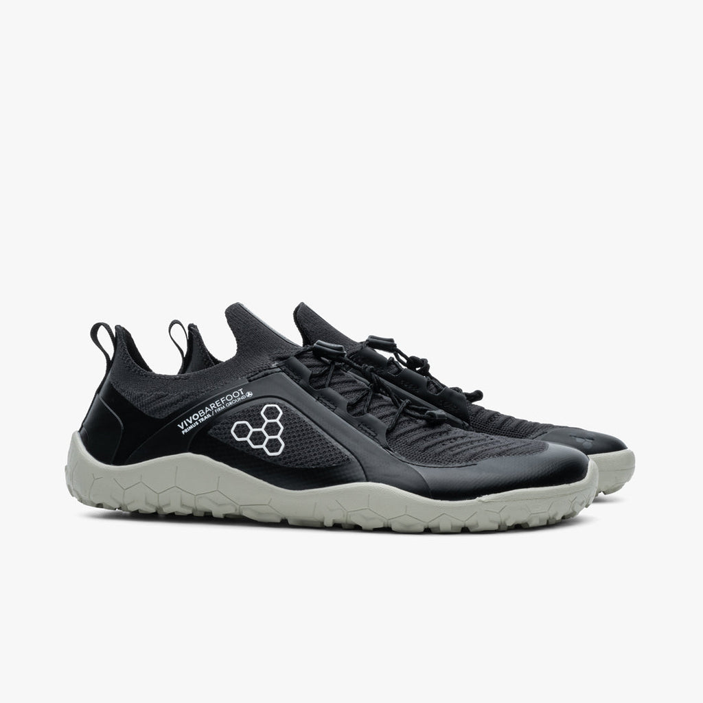 Vivobarefoot Primus Trail Knit Fg Mens Obsidian-Pelican - Sole Therapy