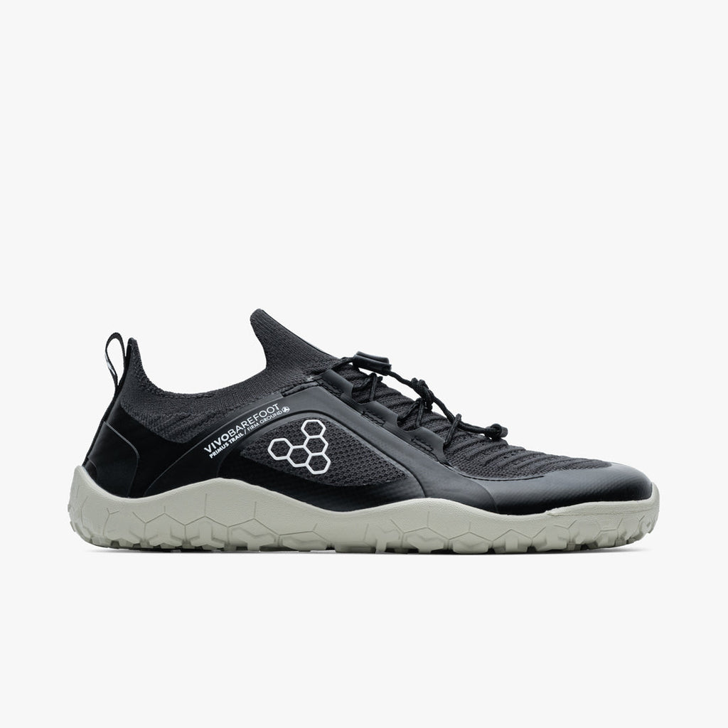 Vivobarefoot Primus Trail Knit Fg Mens Obsidian-Pelican - Sole Therapy