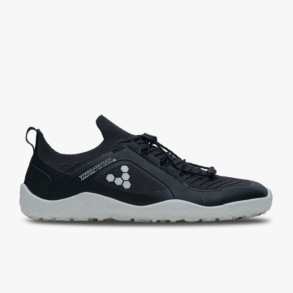 Vivobarefoot Primus Trail Knit Fg Mens Obsidian White - Sole Therapy