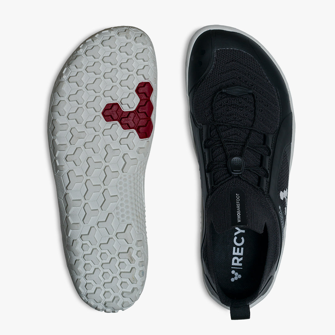Vivobarefoot Primus Trail Knit Fg Mens Obsidian White - Sole Therapy