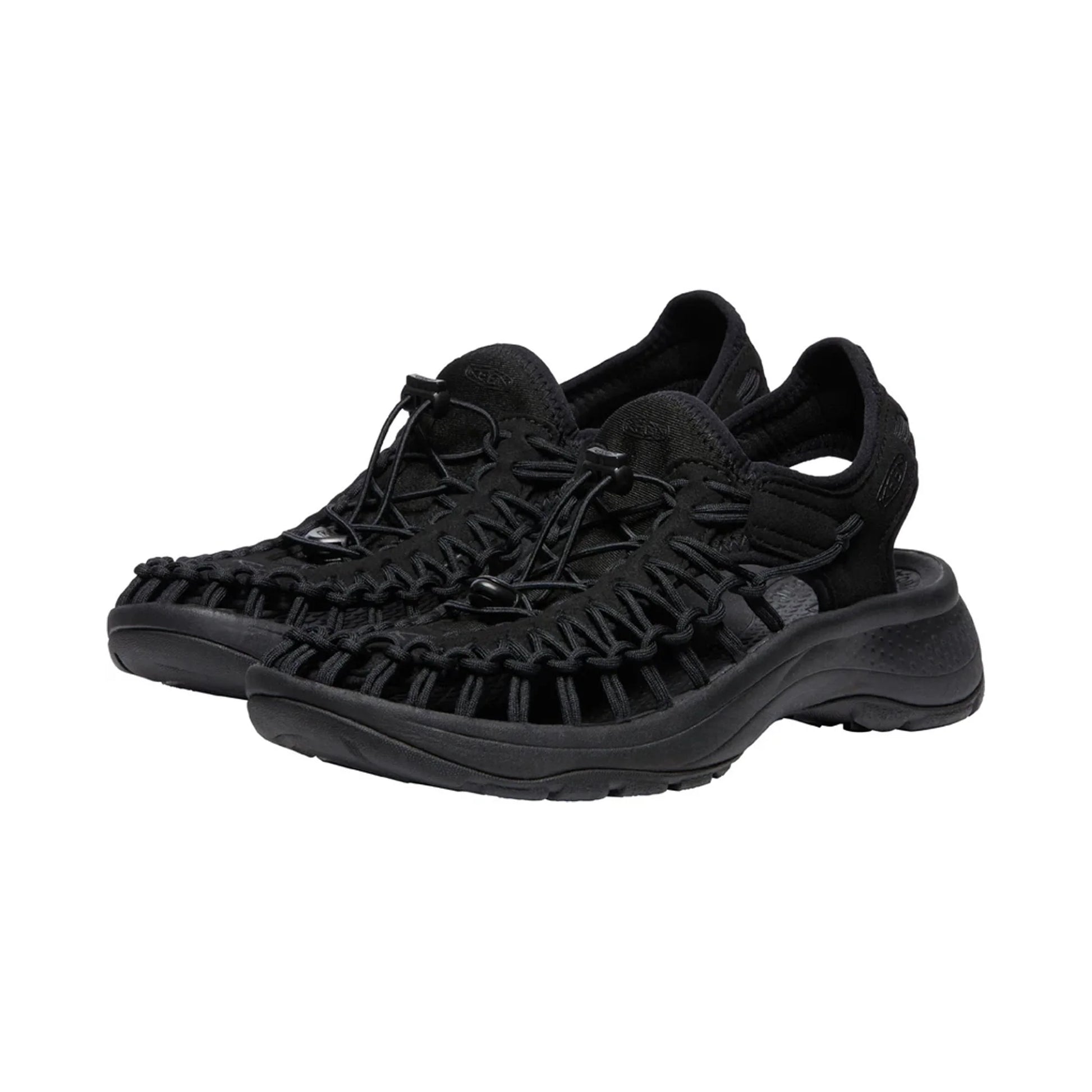 WOMEN UNEEK ASTORIA FLAT SANDALS BLACK/BLACK - Sole Therapy