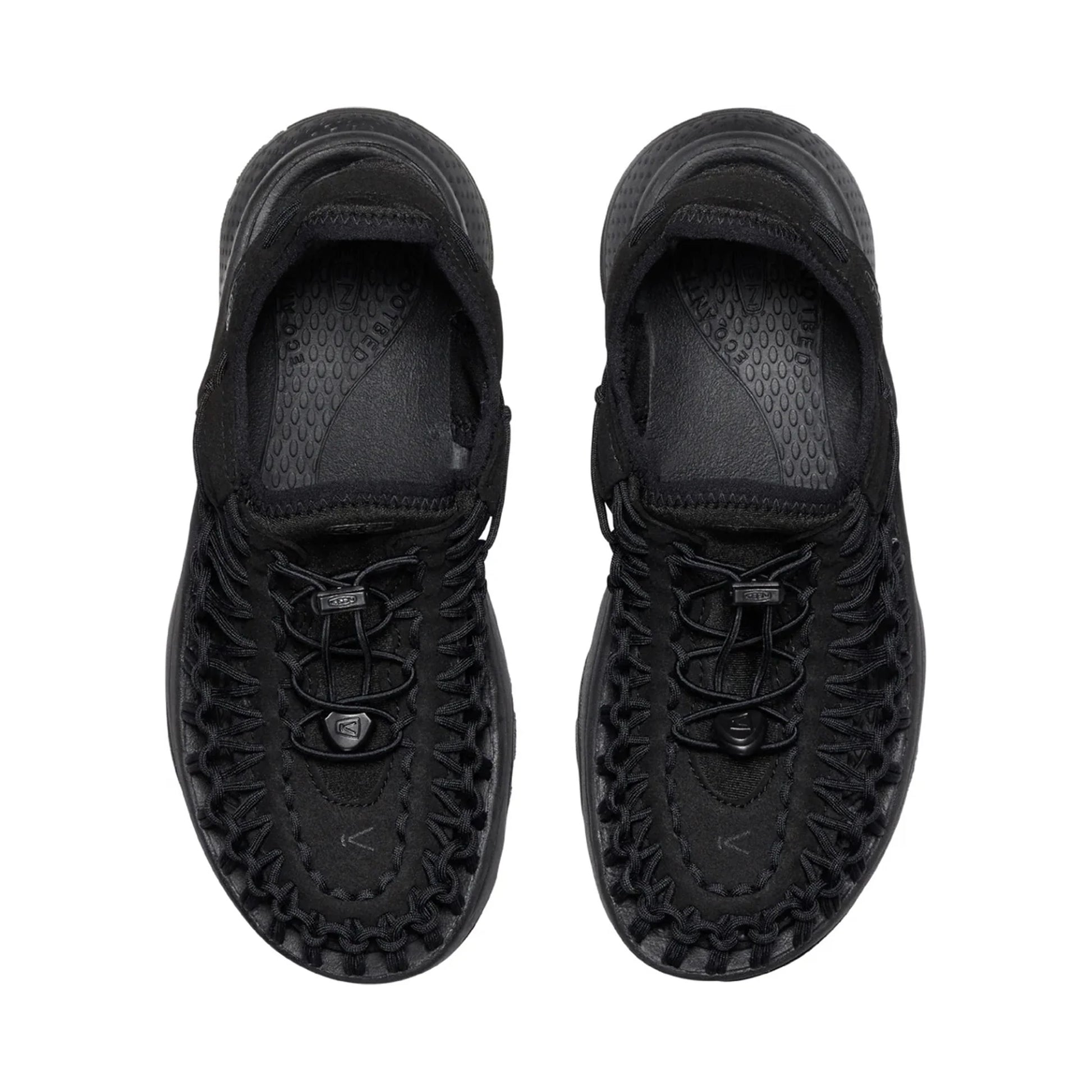 WOMEN UNEEK ASTORIA FLAT SANDALS BLACK/BLACK - Sole Therapy