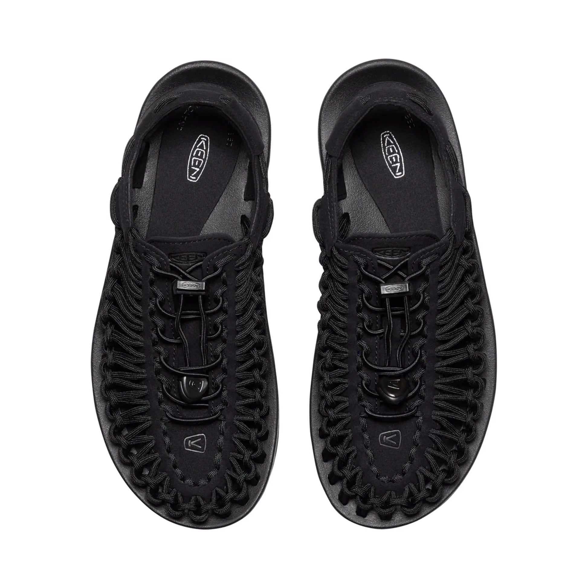 WOMEN UNEEK FLAT SANDALS BLACK/BLACK - Sole Therapy