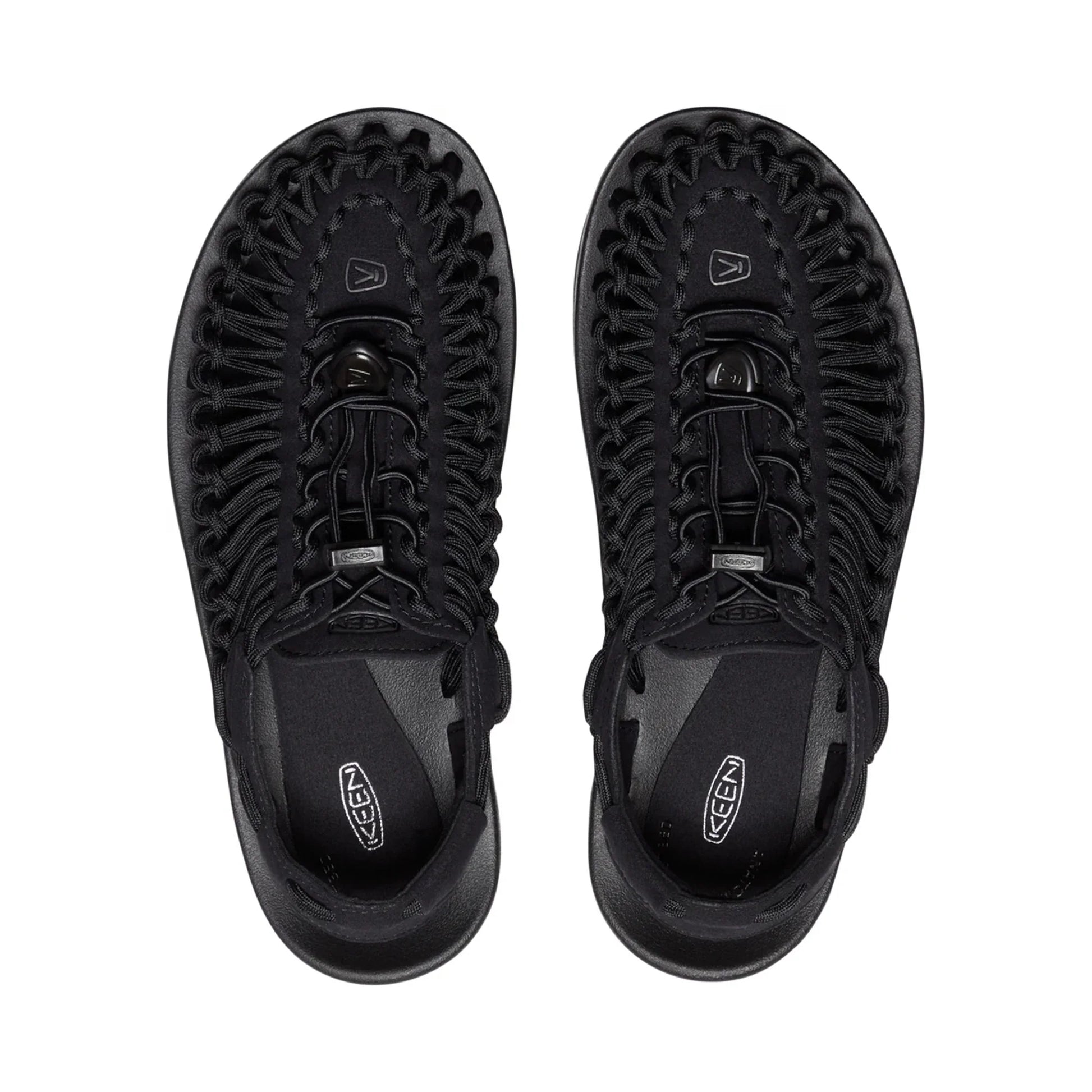 WOMEN UNEEK FLAT SANDALS BLACK/BLACK - Sole Therapy