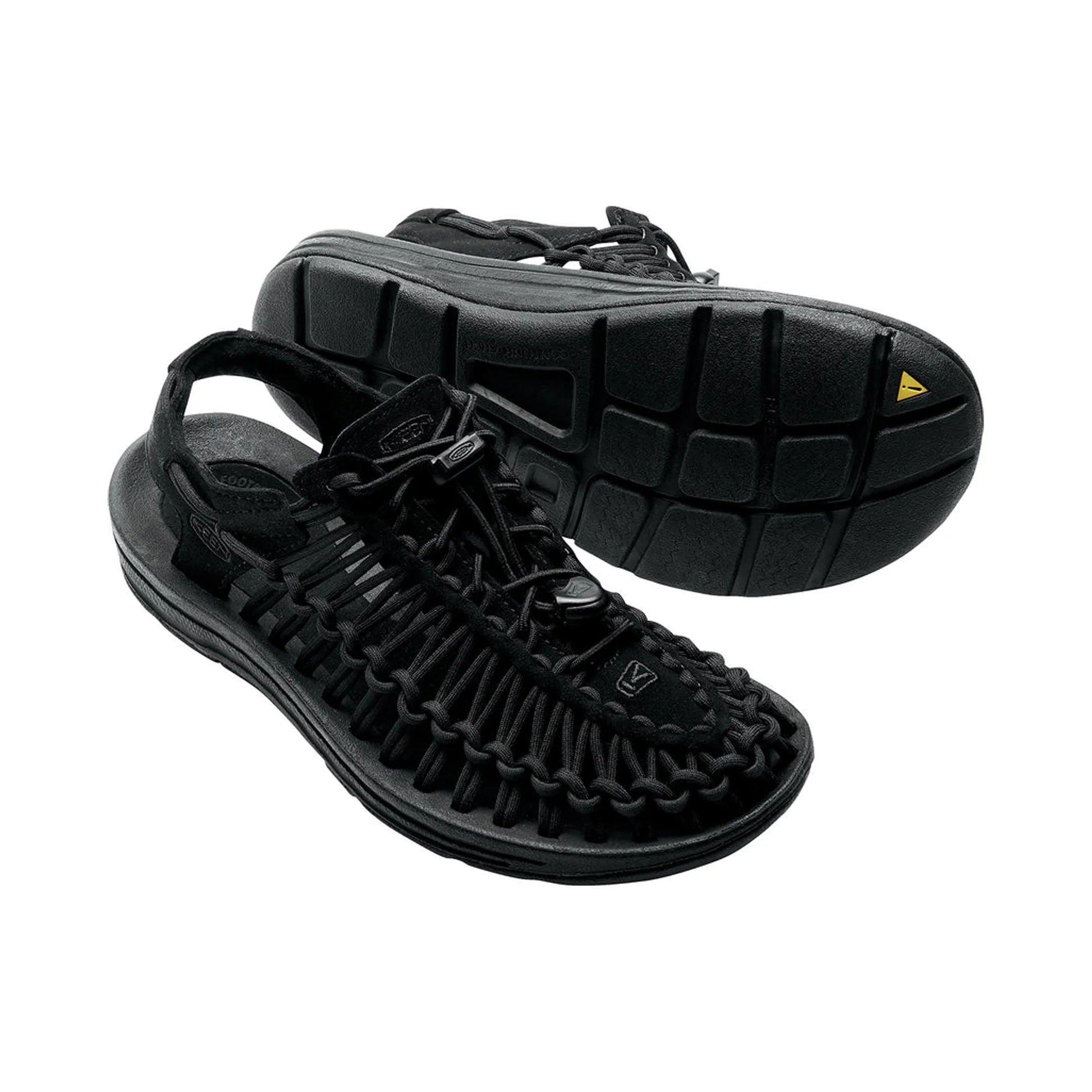 WOMEN UNEEK FLAT SANDALS BLACK/BLACK - Sole Therapy