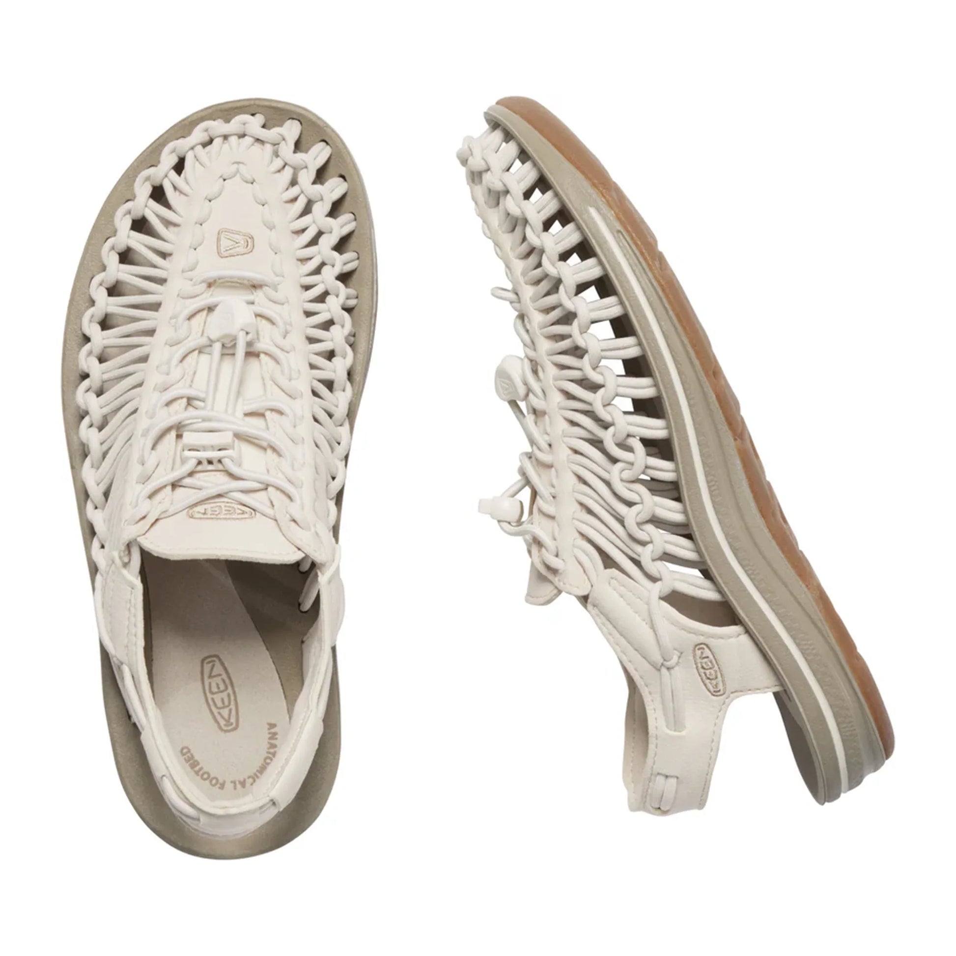 WOMEN UNEEK FLAT SANDALS WHITE CAP/CORNSTALK - Sole Therapy