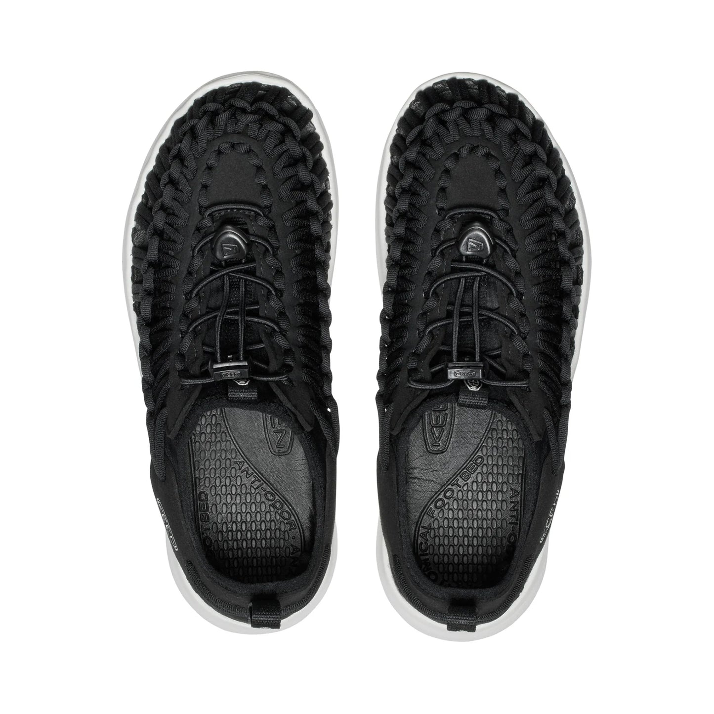 WOMEN UNEEK O3 FLAT SANDALS BLACK /STAR WHITE - Sole Therapy