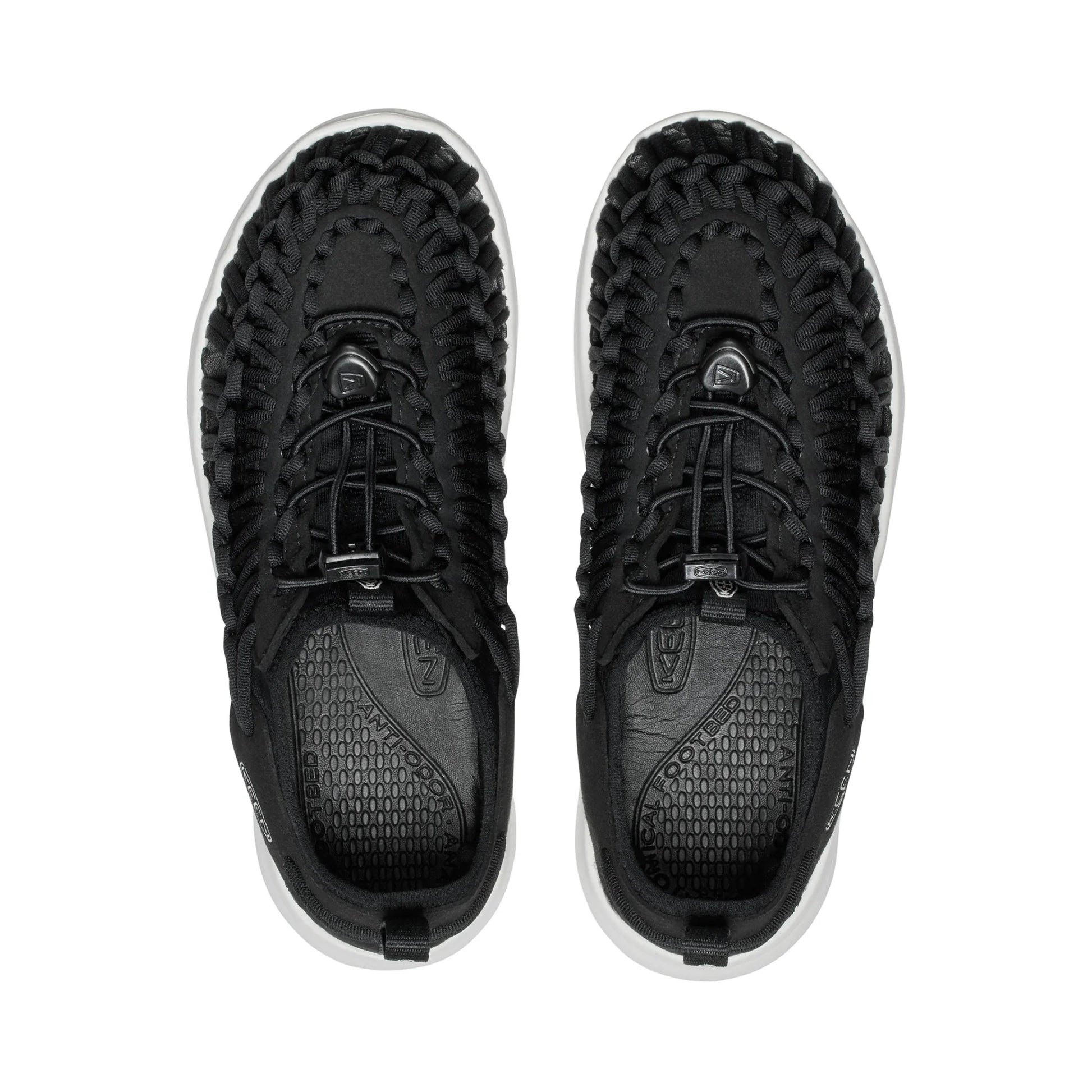 WOMEN UNEEK O3 FLAT SANDALS BLACK /STAR WHITE - Sole Therapy