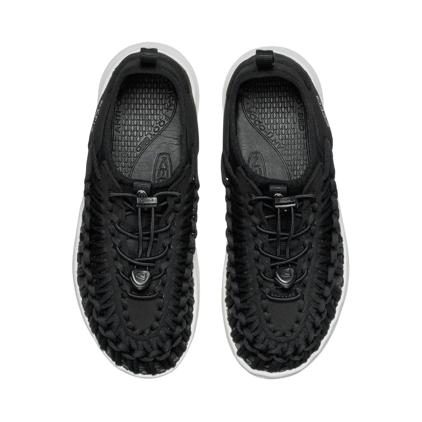 WOMEN UNEEK O3 FLAT SANDALS BLACK /STAR WHITE - Sole Therapy